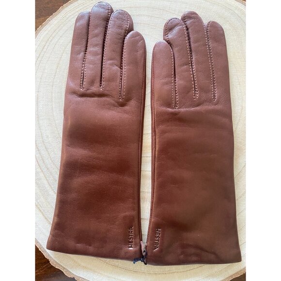 Hestra Womens Gloves Size 7 Chestnut Leather Soft Wool Lining NWT - Picture 7 of 10